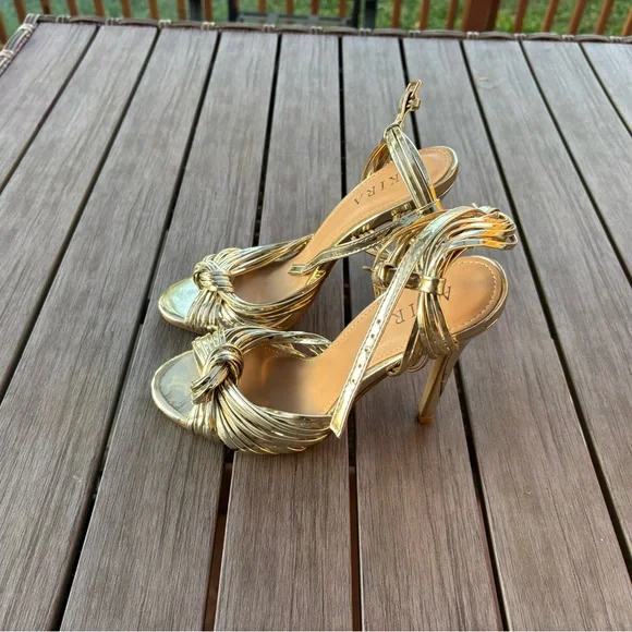 Akira Gold strap around the ankle heels. - Picture 3 of 5